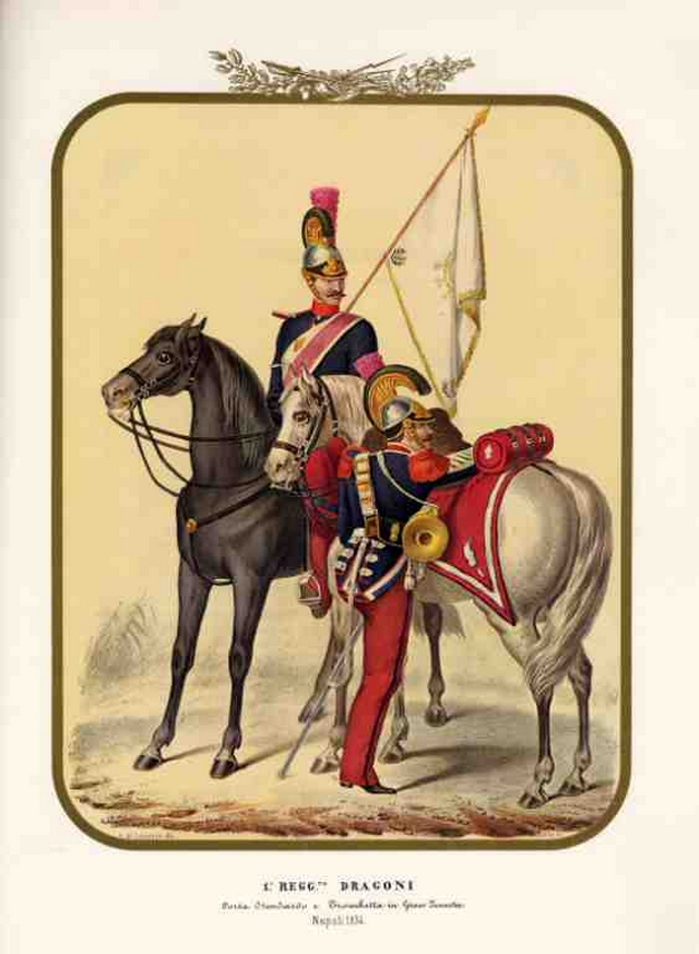 POSTER STAMPA Primo reggimento dragoni Porta stendardo e trombetta 049 ZEZON
