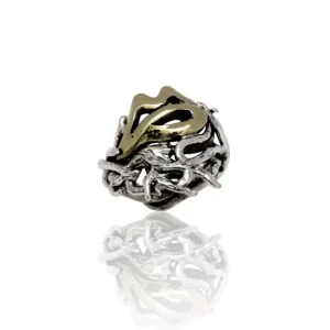 Anello Terra Mia “Radici del Vesuvio” in Argento 925 e Brone Giallo interamente lavorati a mano