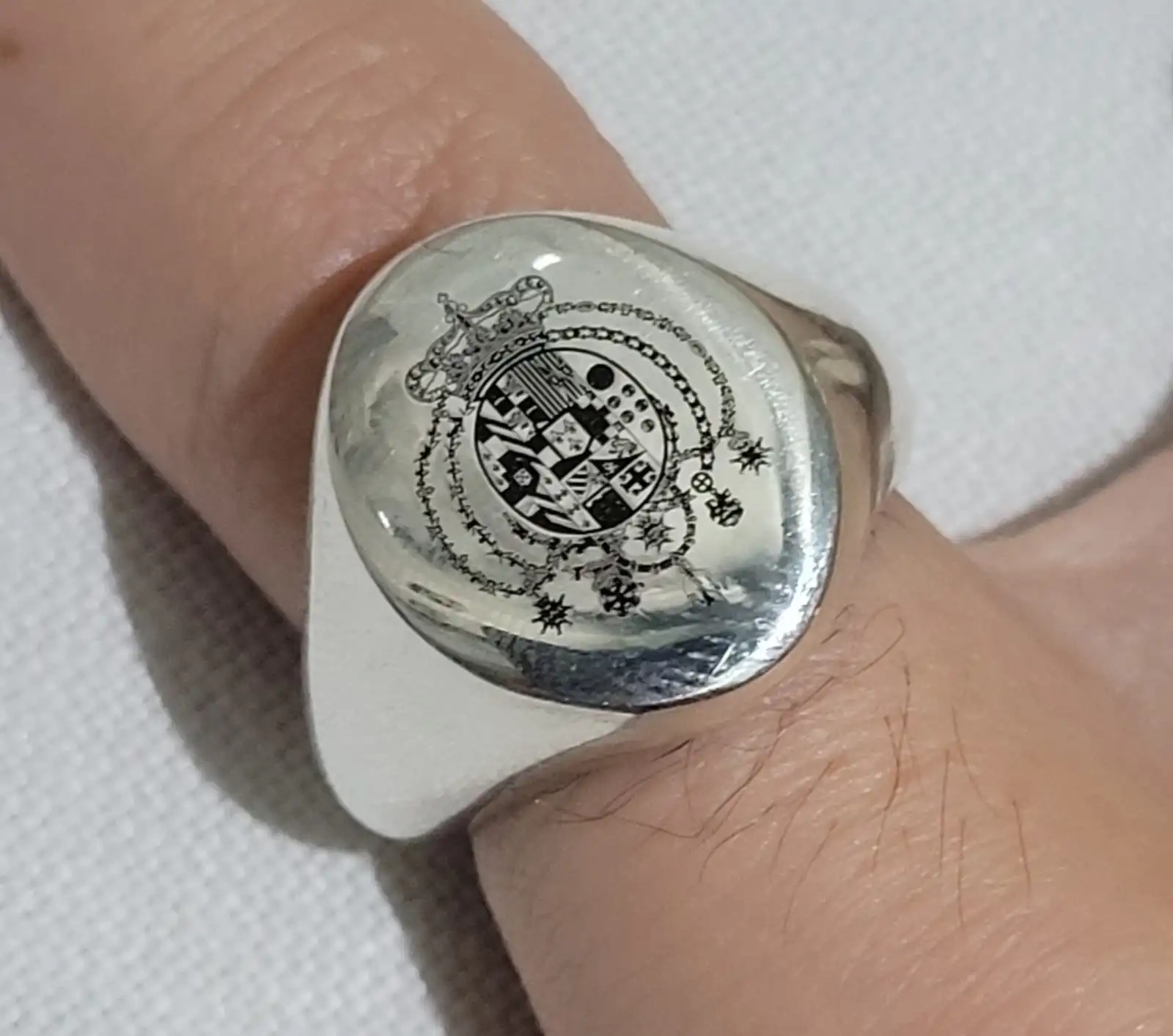 Anello Regolabile del Regno delle due Sicilie stemma base Ovale in Argento titolo 925 Unisex - immagine 5