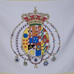BANDIERA REGNO DELLE DUE SICILIE TESSUTO NAUTICO SENZA SCRITTA F/R 100X140 CM BIANCA