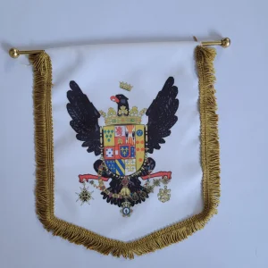 GAGLIARDETTO REGNO DI SICILIA 19X23 CM SENZA SCRITTA IN PANNO BIANCO