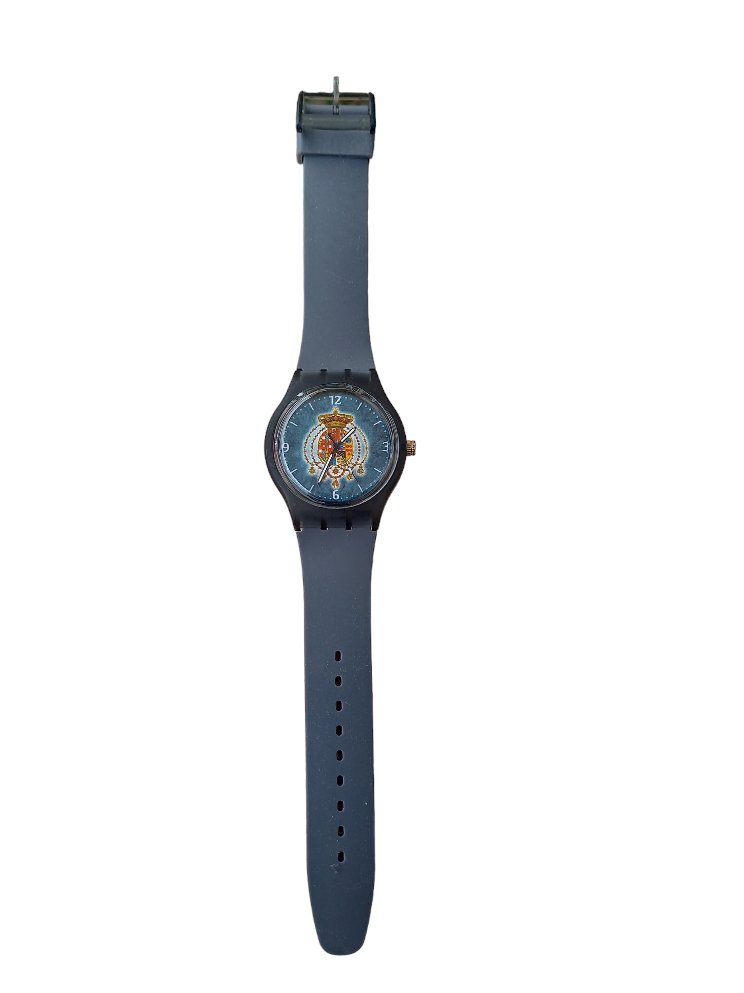 Orologio da polso Summer Unisex Quartz Regno delle due Sicilie cinturino grigio gomma sfondo blu scuro - immagine 5