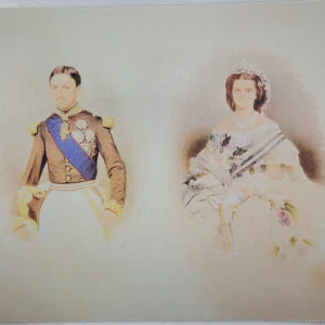 TAPPETINO FRANCESCO II E MARIA SOFIA RETTANGOLARE 20X23 CM