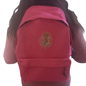 Zaino rosa con stemma stampato in alta definizione Regno due Sicilie