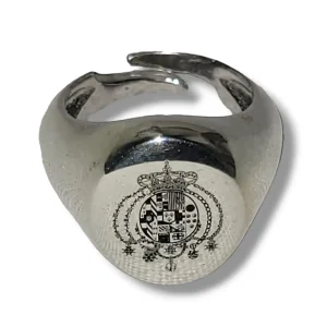 Anello Regolabile del Regno delle due Sicilie stemma base Ovale in Argento titolo 925 Unisex