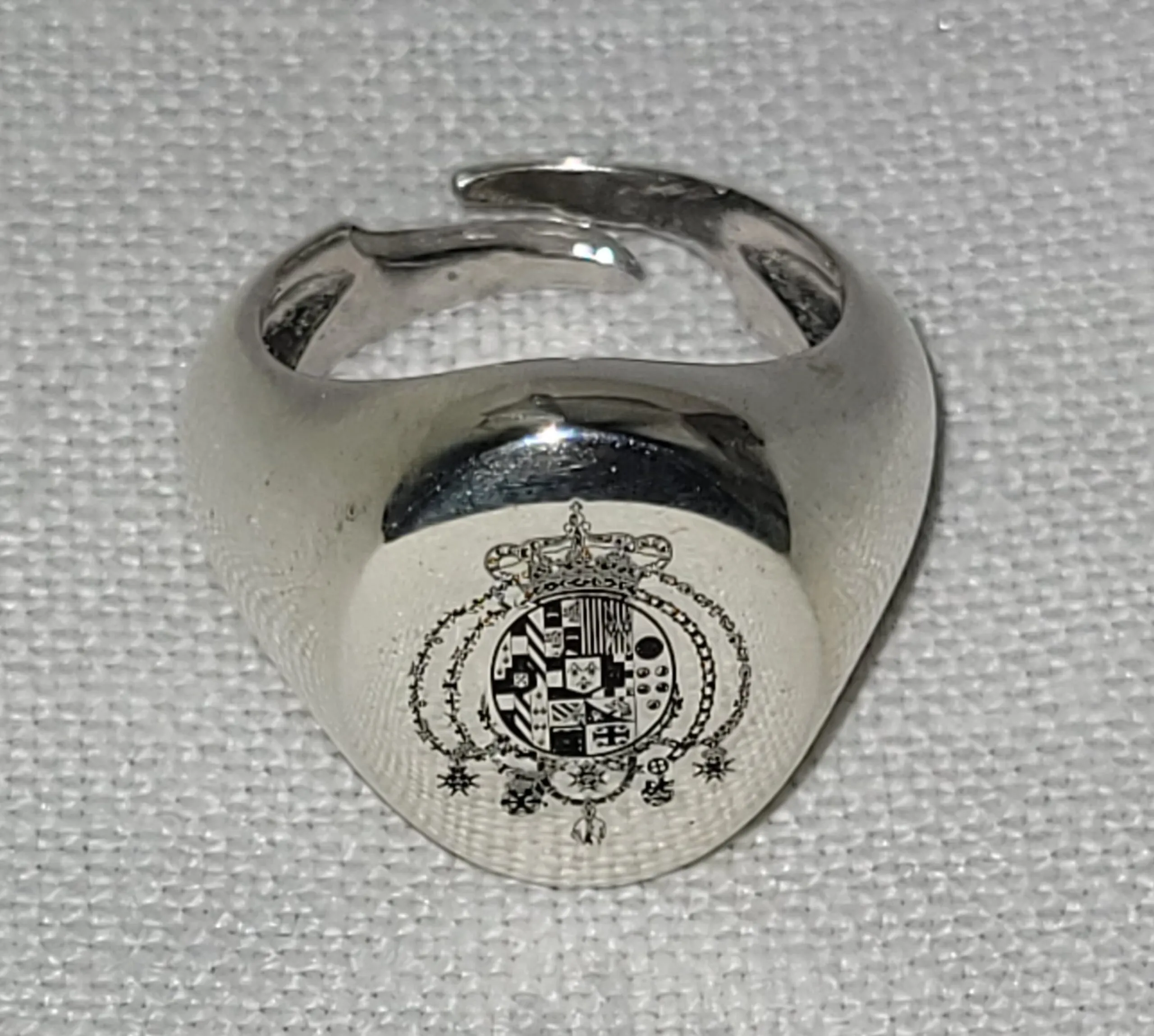 Anello Regolabile del Regno delle due Sicilie stemma base Ovale in Argento titolo 925 Unisex - immagine 3