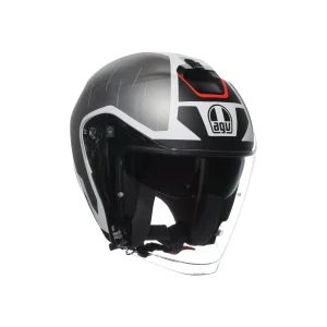 CASCO MOTO JET E2206 TRIESTE MATT BLACK/WHITE/RED